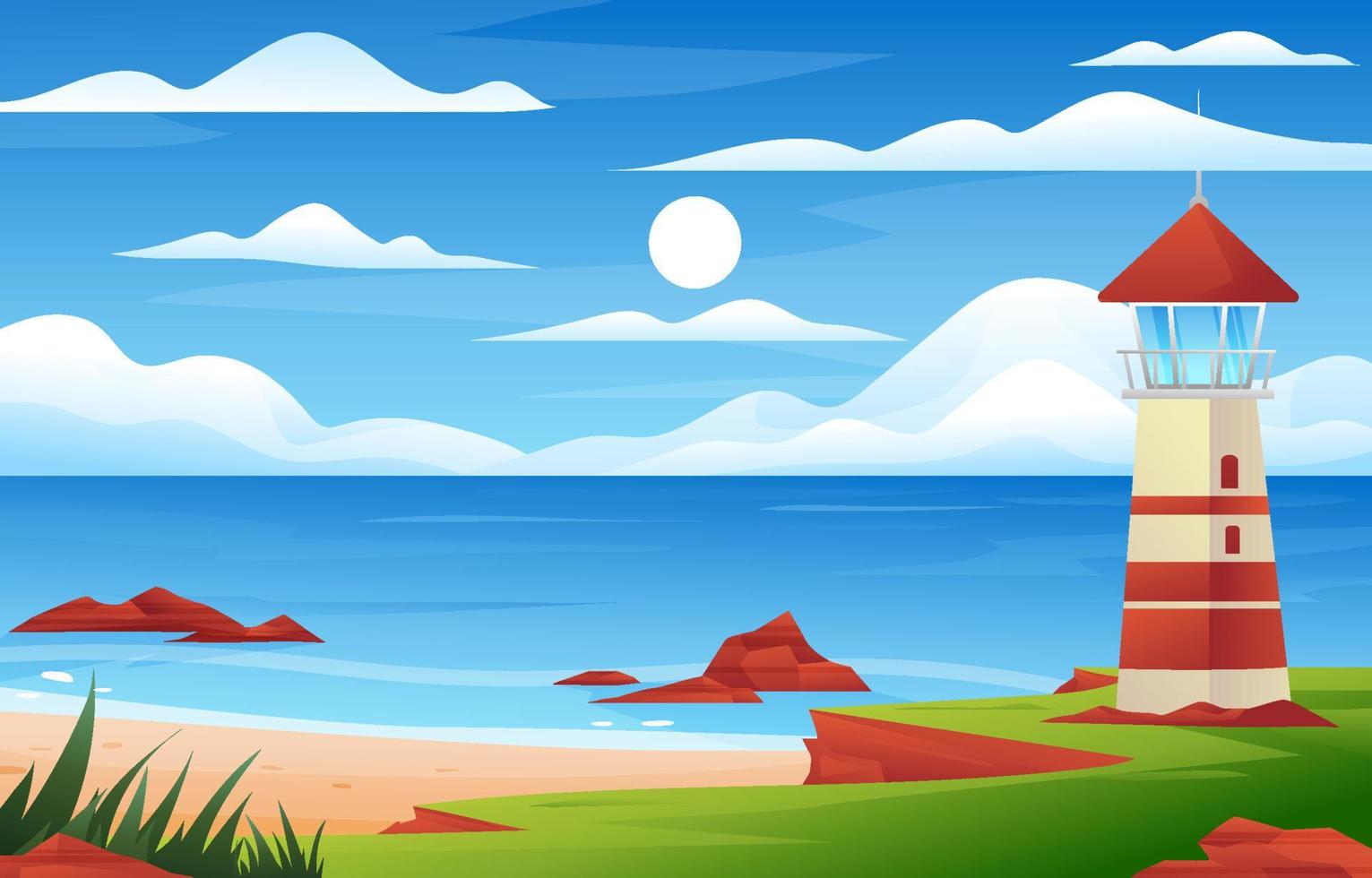 Background of Beach Scenery Landscape vector