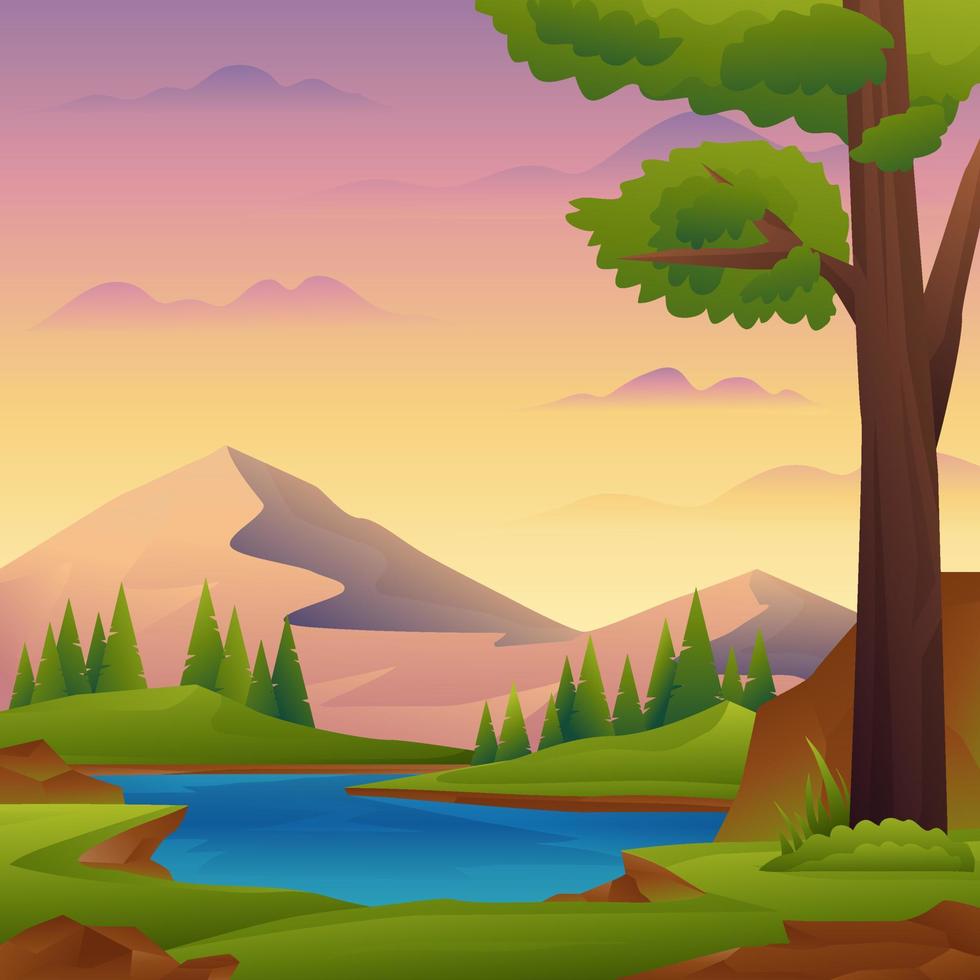 Background of Summer Forest vector