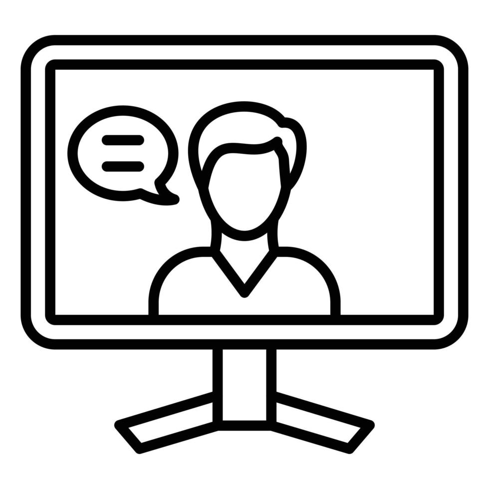 Online Lecture Icon Style vector