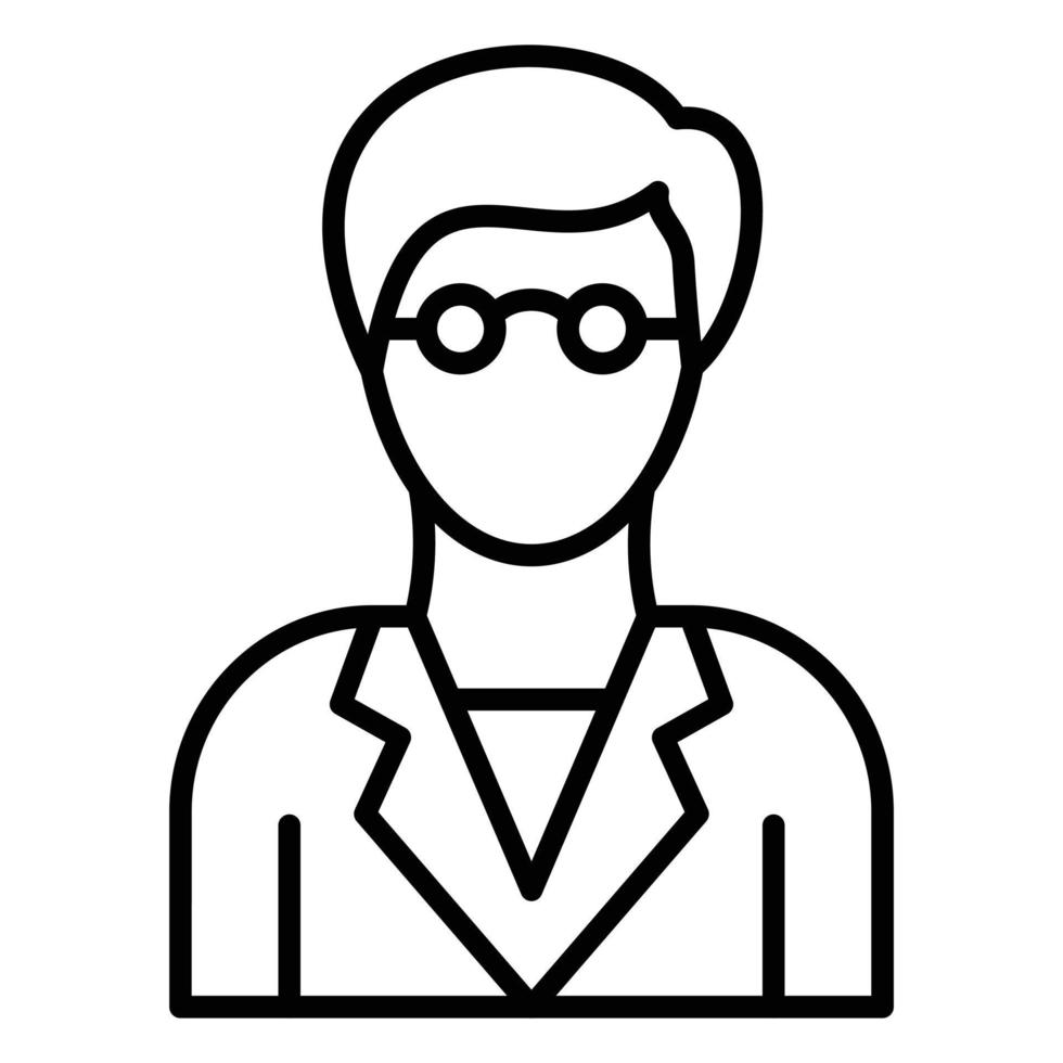 estilo de icono de profesor masculino vector