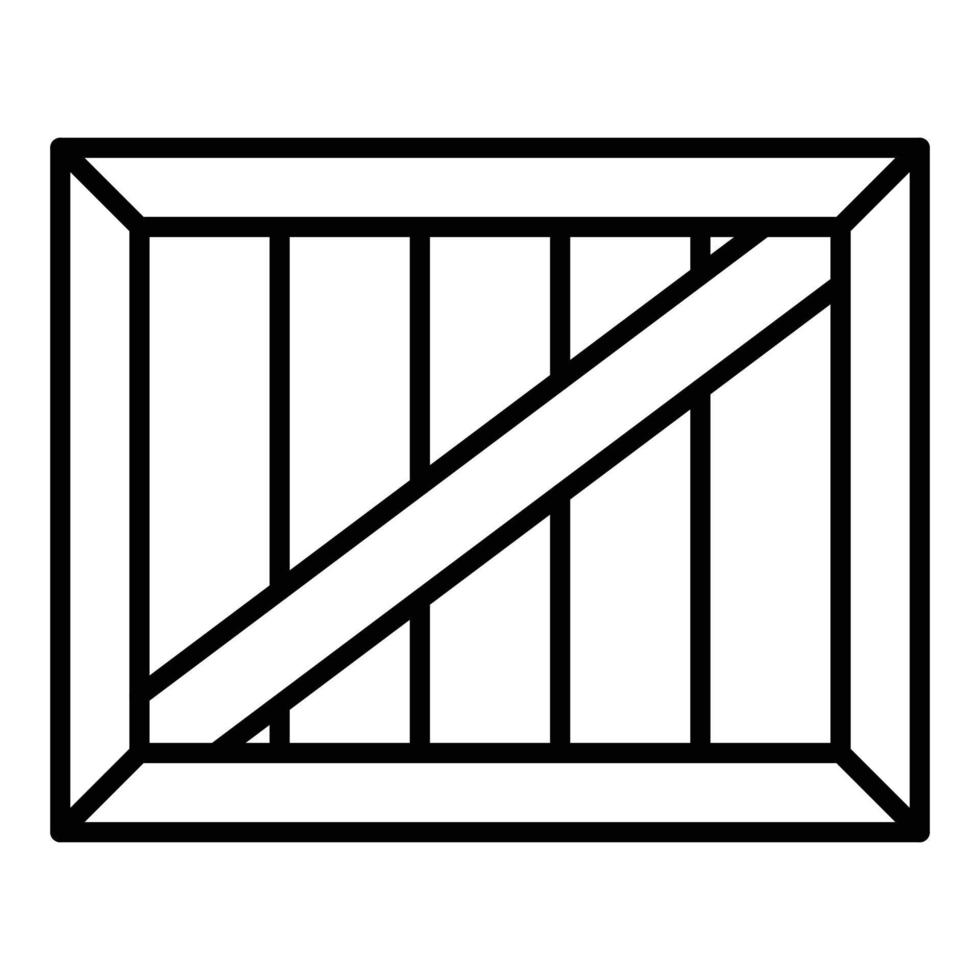 Wooden Box Icon Style vector