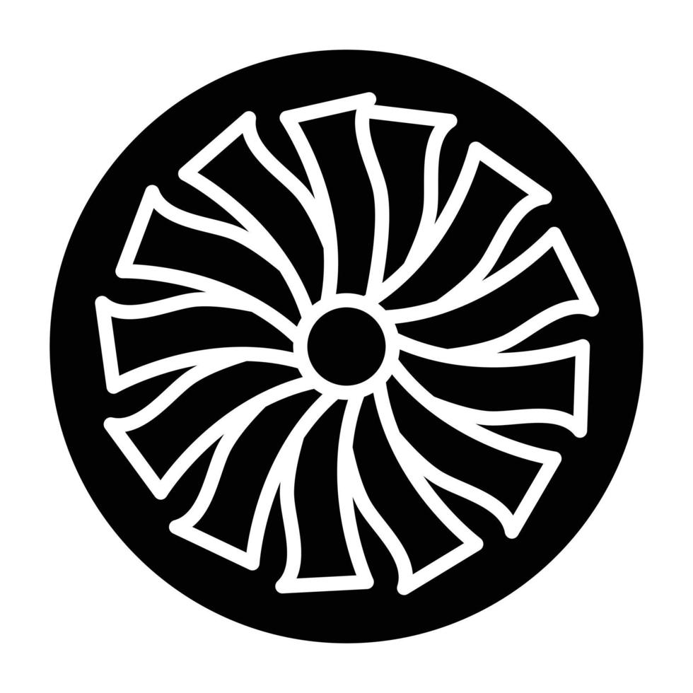 Plane Turbine Icon Style vector