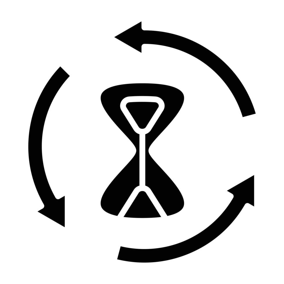 estilo de icono de bucle de tiempo vector