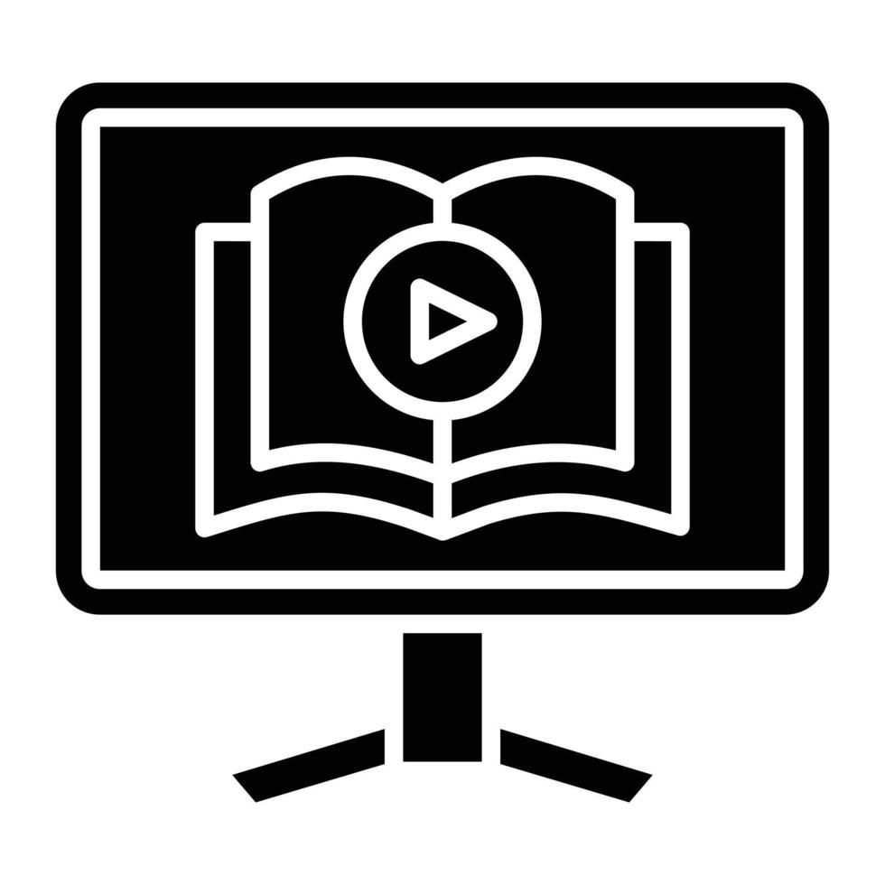 estilo de icono de video tutorial vector