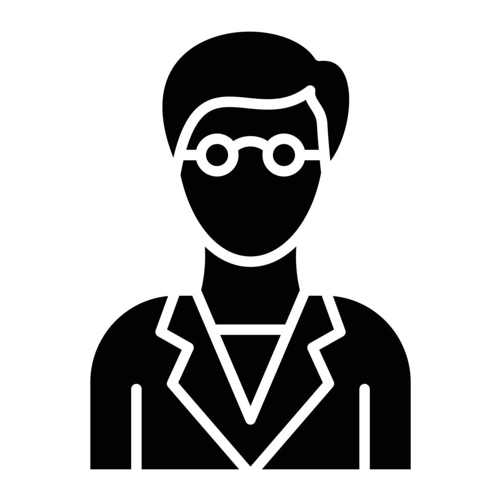 Male Professor Icon Style vector