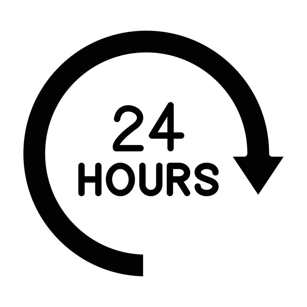 24 Hours Icon Style vector