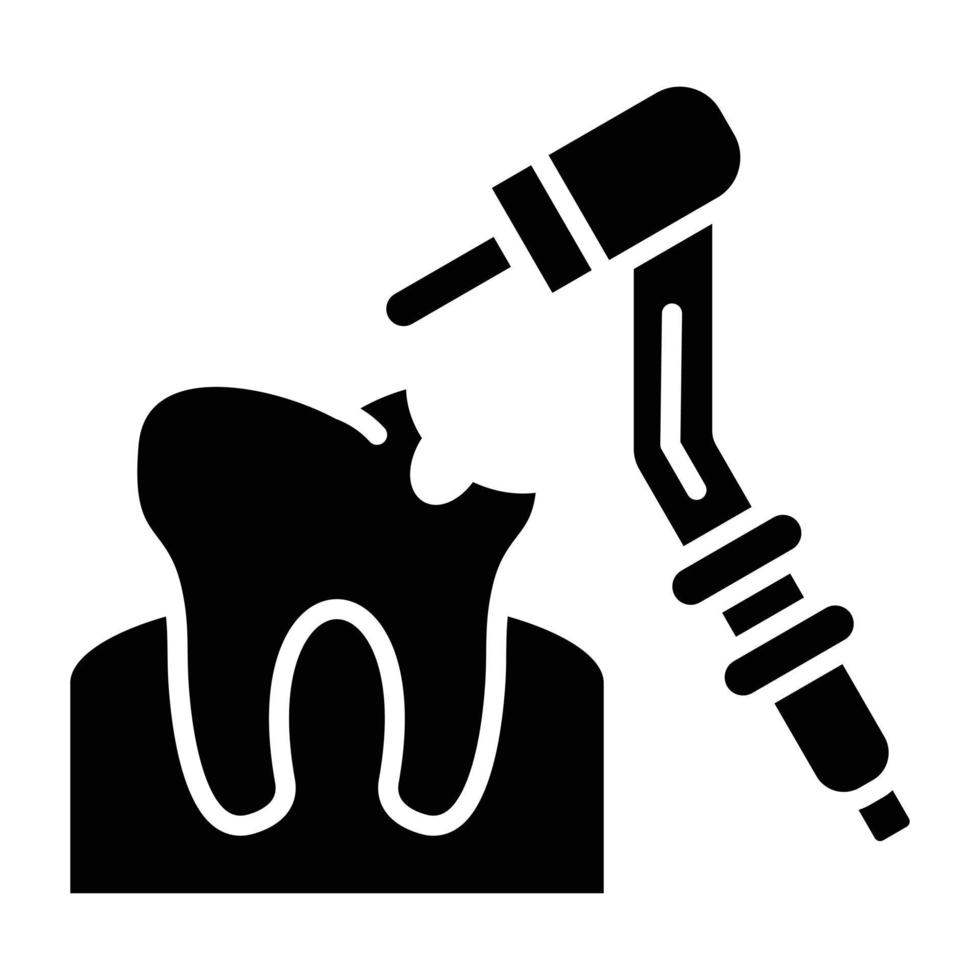 estilo de icono de perforación de dientes vector