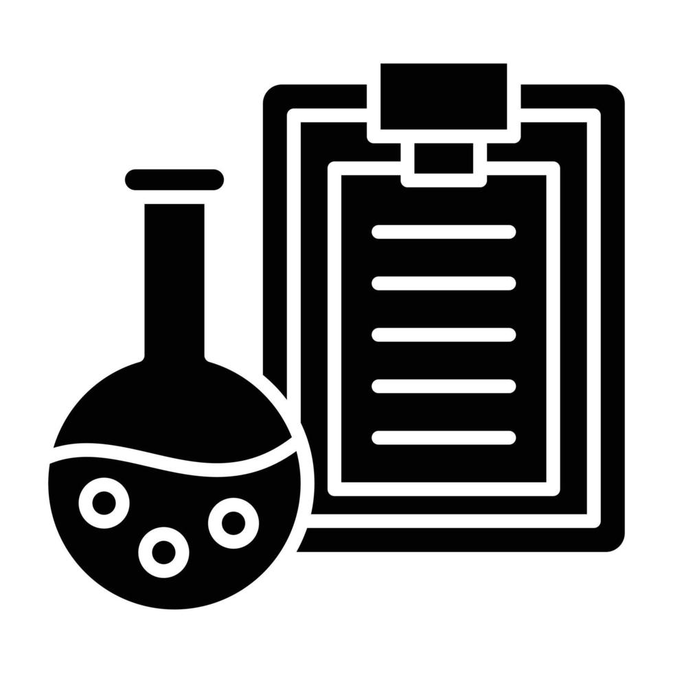 estilo de icono de informe de laboratorio vector