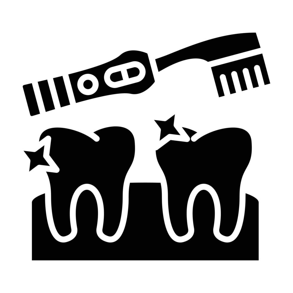 estilo de icono de limpieza dental vector