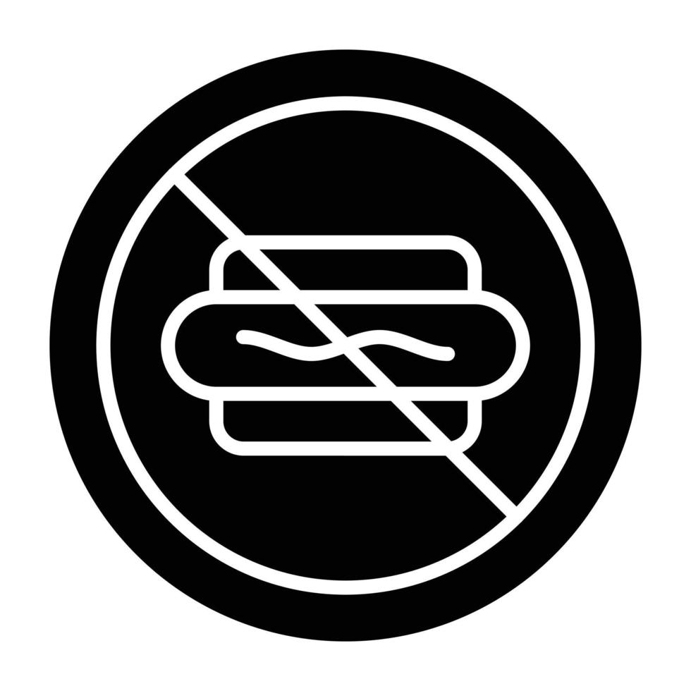 No Fast Food Icon Style vector