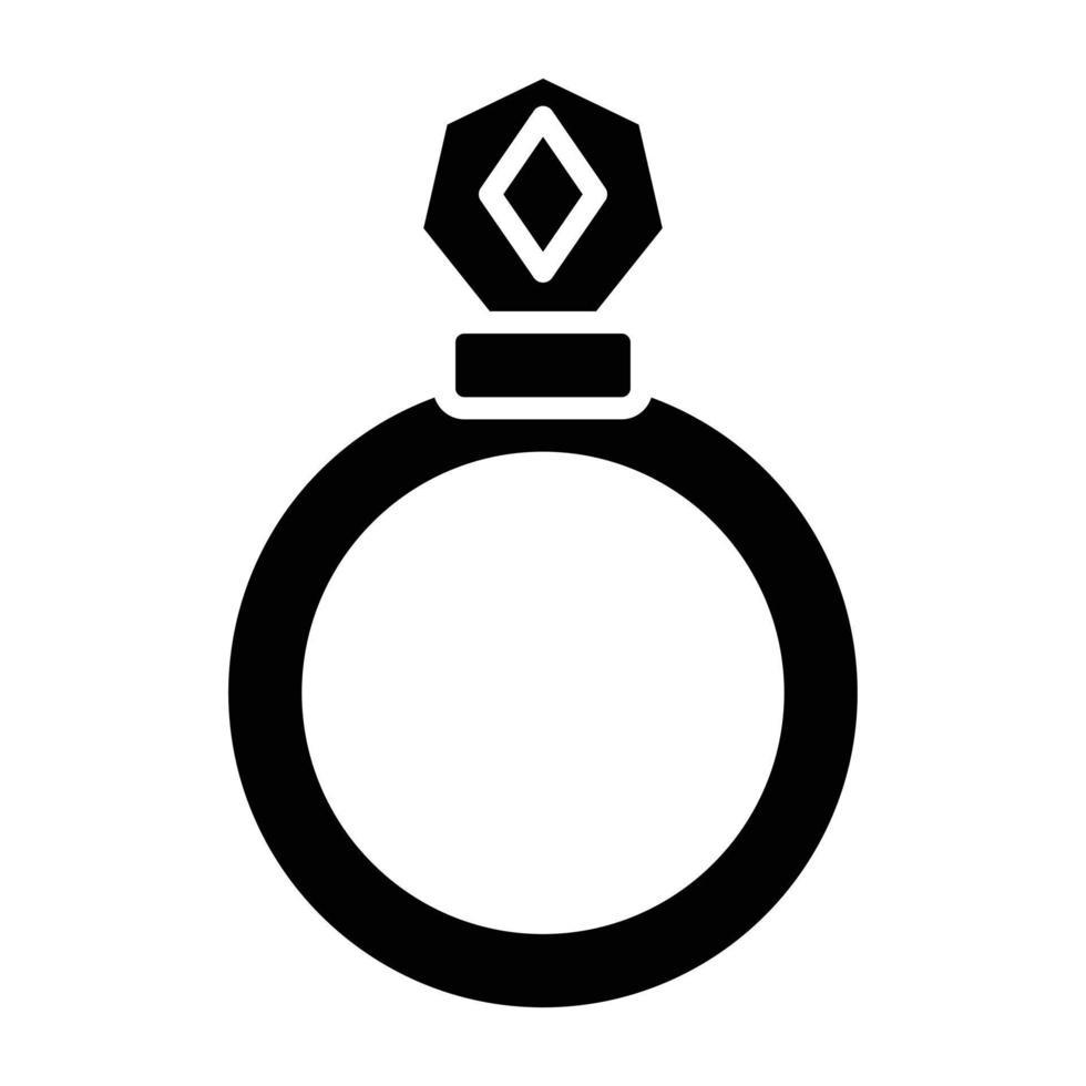 estilo de icono de anillo de diamantes vector