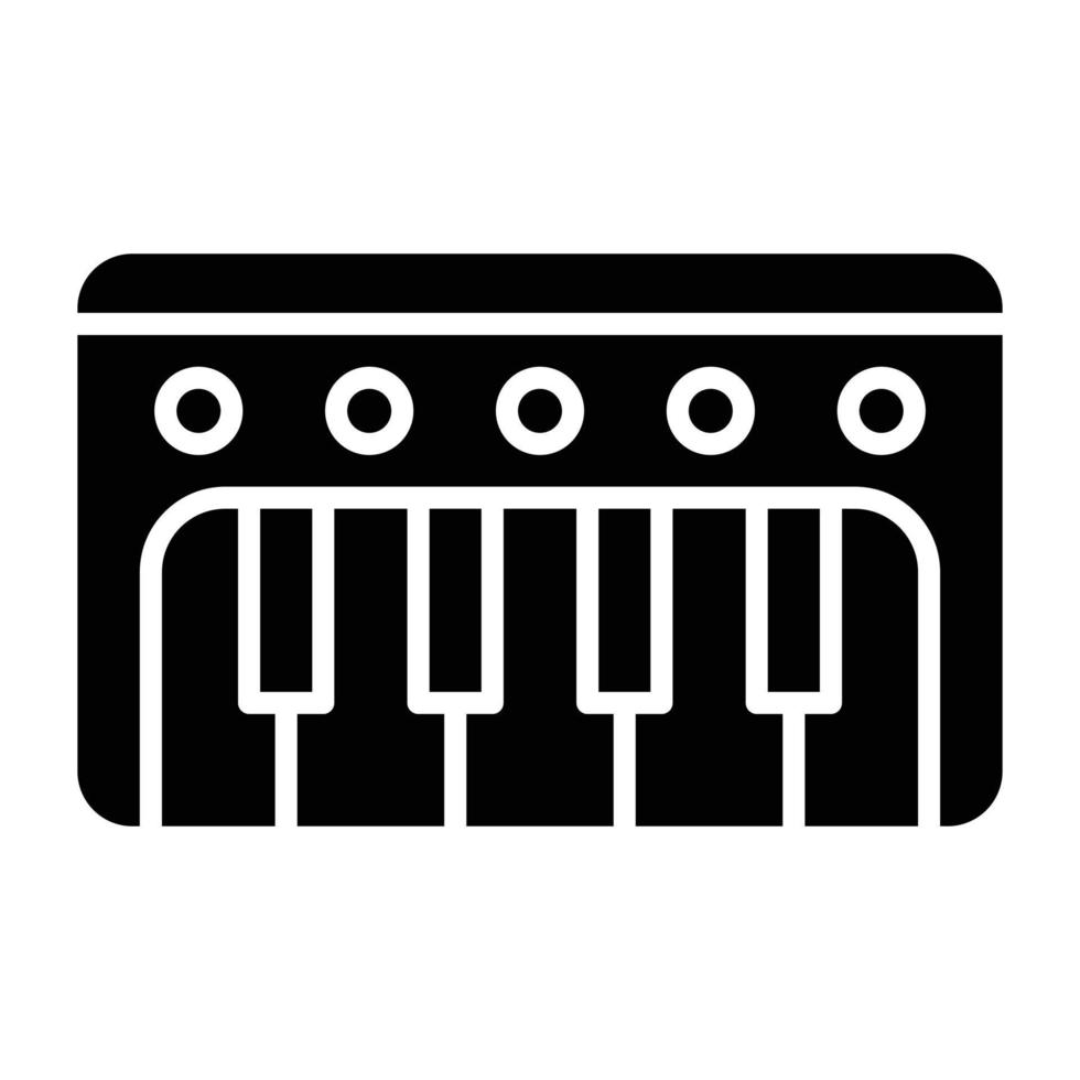 estilo de icono de teclado de piano vector