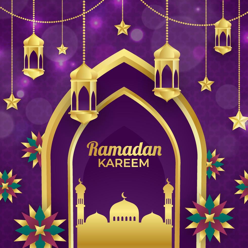 fondo de ramadan kareem degradado vector