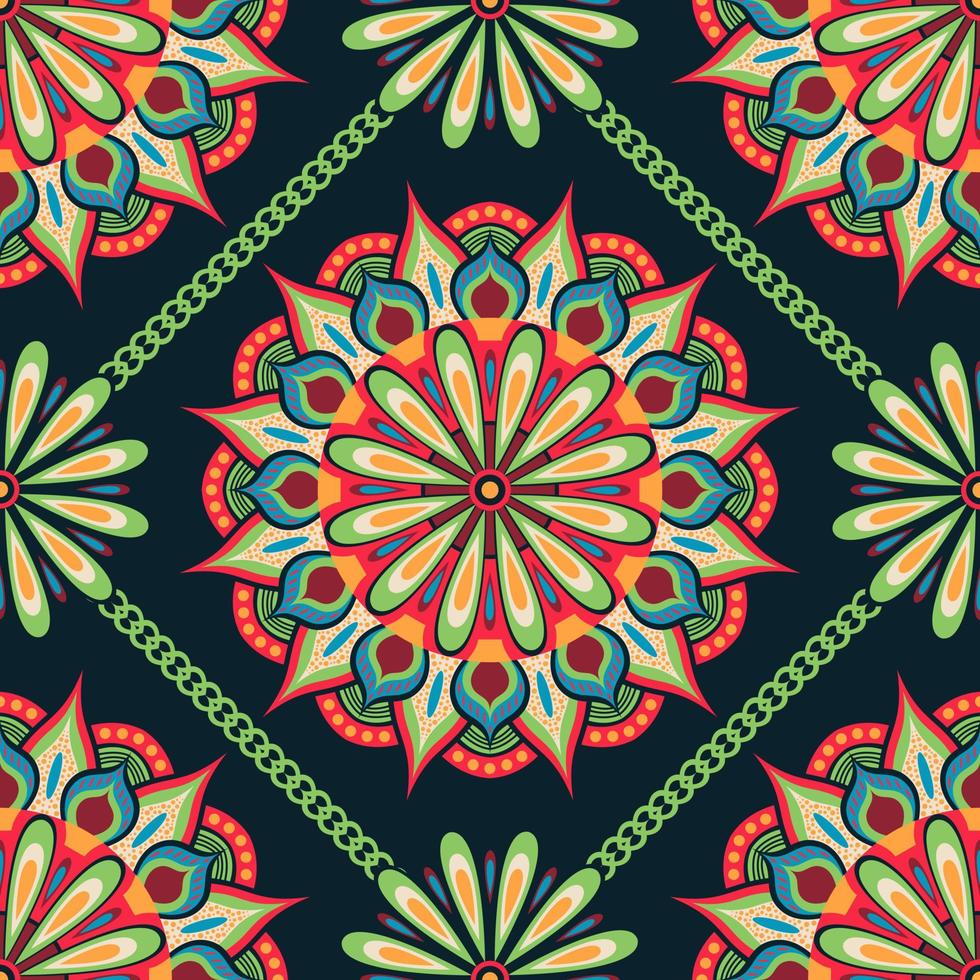 seamless, patrón, de, mandala, plano de fondo vector