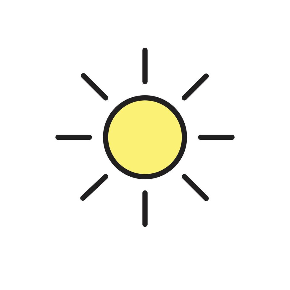 vector de sol para ilustración web de símbolo de icono