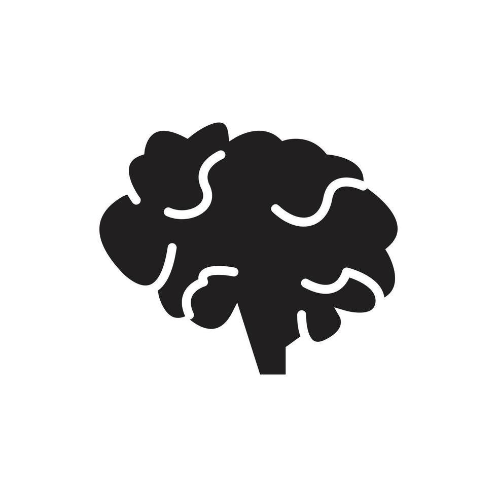 silueta de vector de cerebro para icono de símbolo de sitio web