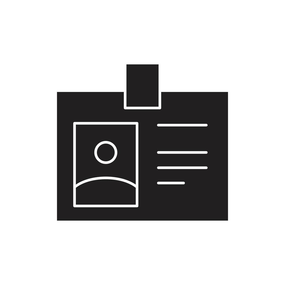 silueta de vector de tarjeta de identidad para icono de símbolo de sitio web
