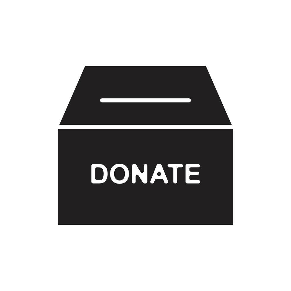 donate box vector silhouette for website symbol icon