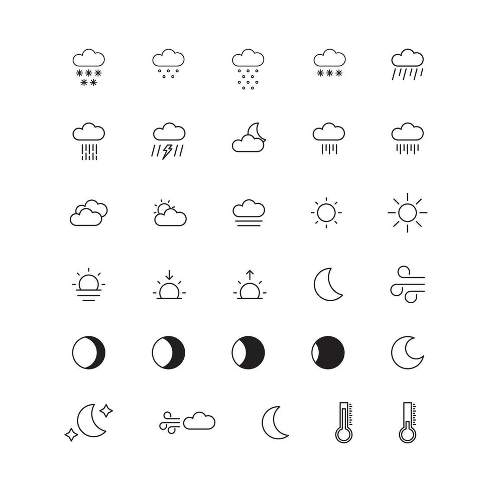 weather line icon set vector for symbol web illustration