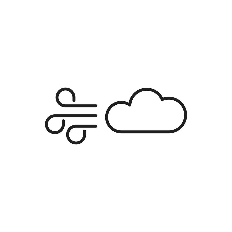 vector de clima de nube ventosa para ilustración web de símbolo de icono