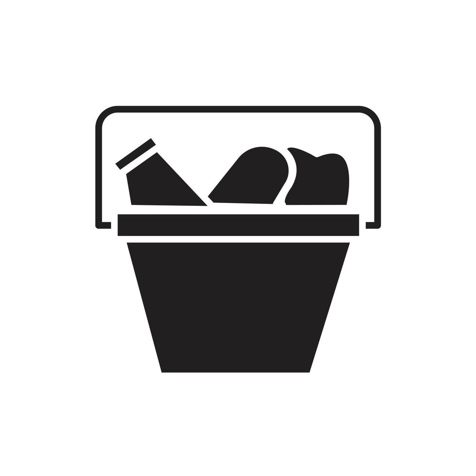 basket vector silhouette for website symbol icon