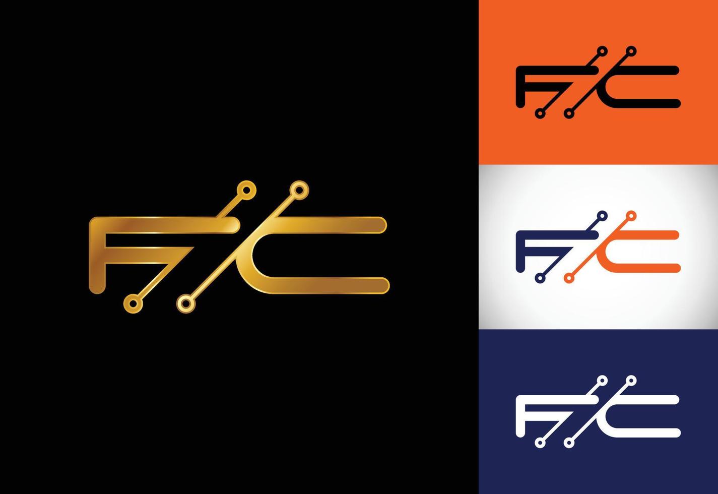 Initial Letter F C Logo Design Vector. Graphic Alphabet Symbol For Corporate Business Identity vector