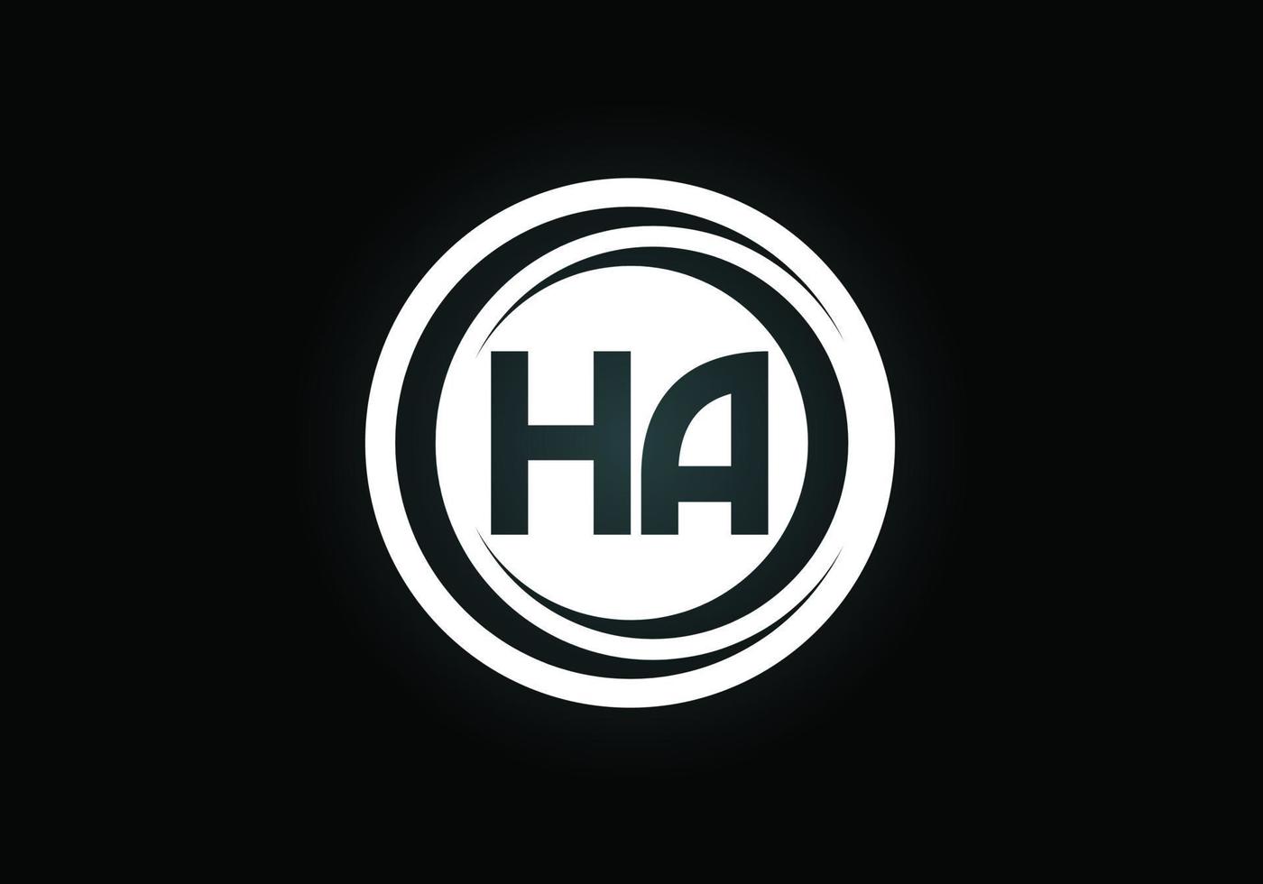 vector de diseño de logotipo de letra inicial ha. símbolo del alfabeto gráfico para la identidad empresarial corporativa