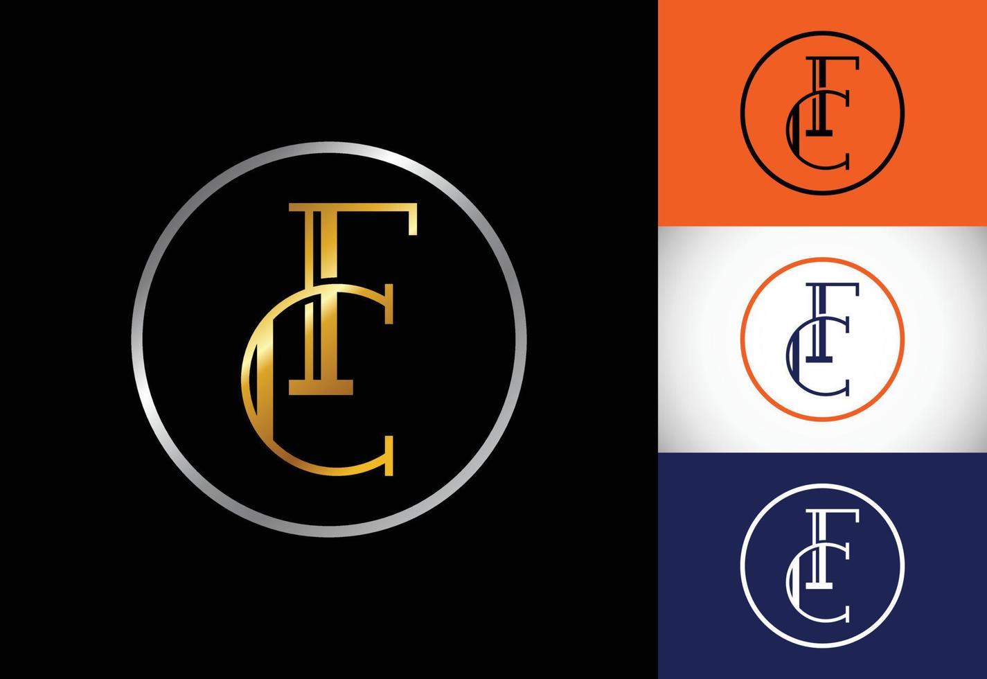 vector de diseño de logotipo de letra inicial fc. símbolo del alfabeto gráfico para la identidad empresarial corporativa