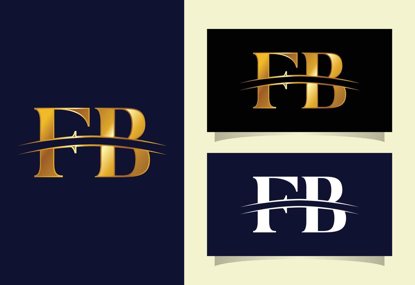 logotipo de icono de letra del alfabeto fb. símbolo del alfabeto gráfico para la identidad empresarial corporativa vector
