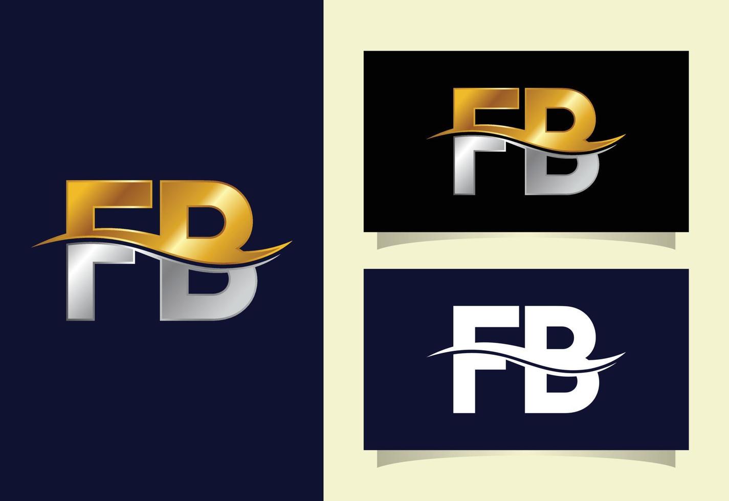 logotipo de icono de letra del alfabeto fb. símbolo del alfabeto gráfico para la identidad empresarial corporativa vector
