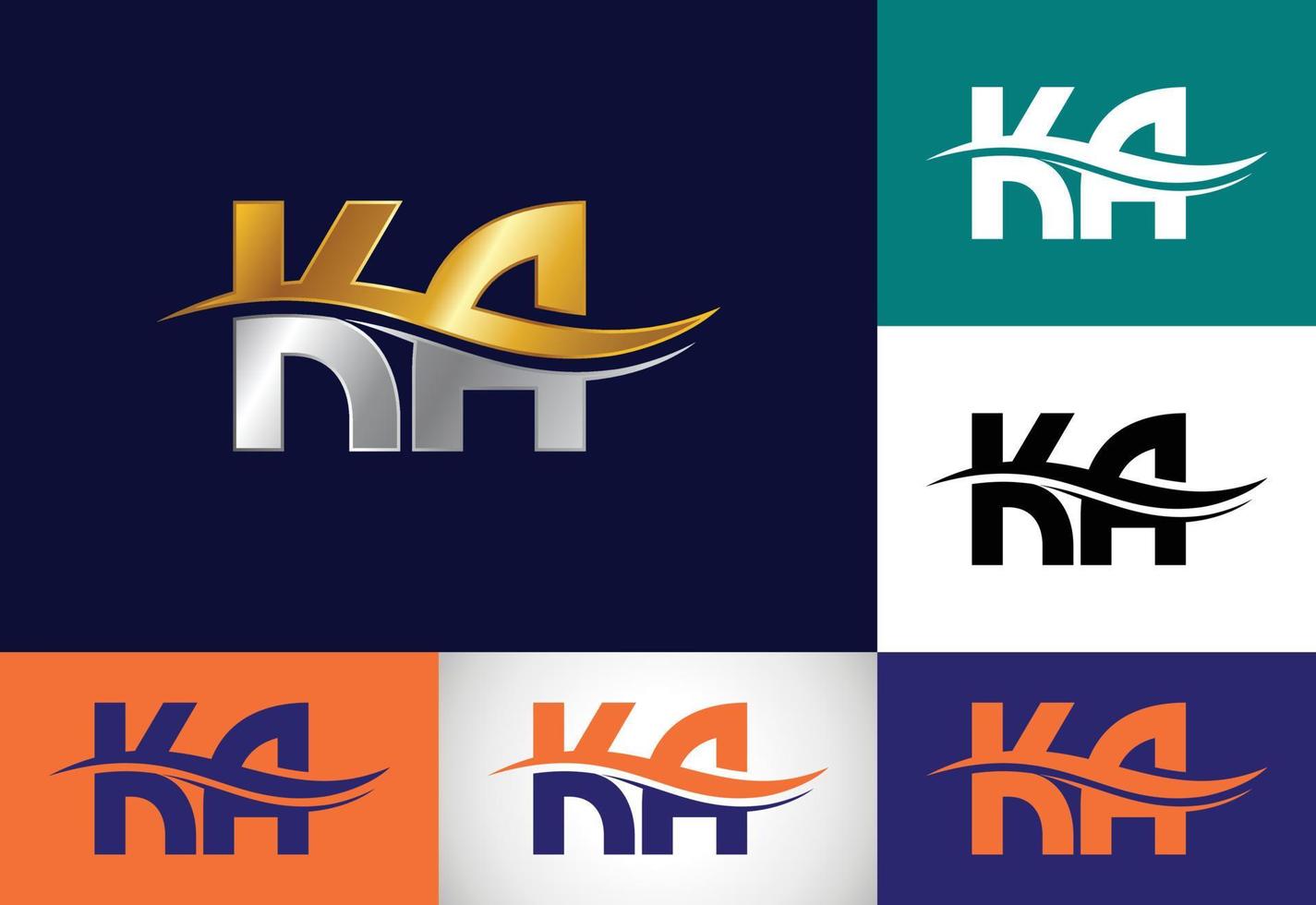Initial Monogram Letter K A Logo Design Vector Template. KA Letter Logo Design
