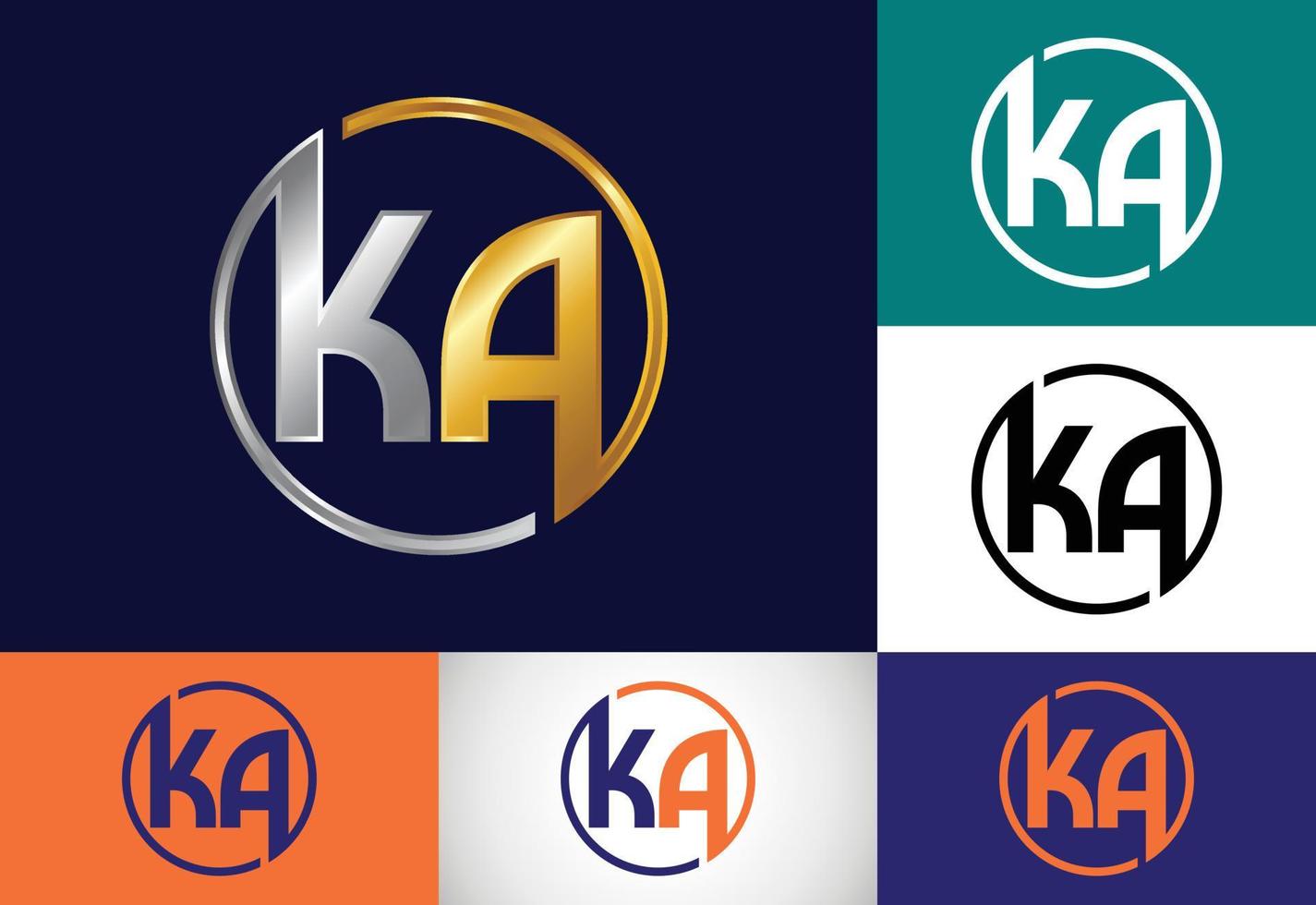 Initial Monogram Letter K A Logo Design Vector Template. KA Letter Logo Design