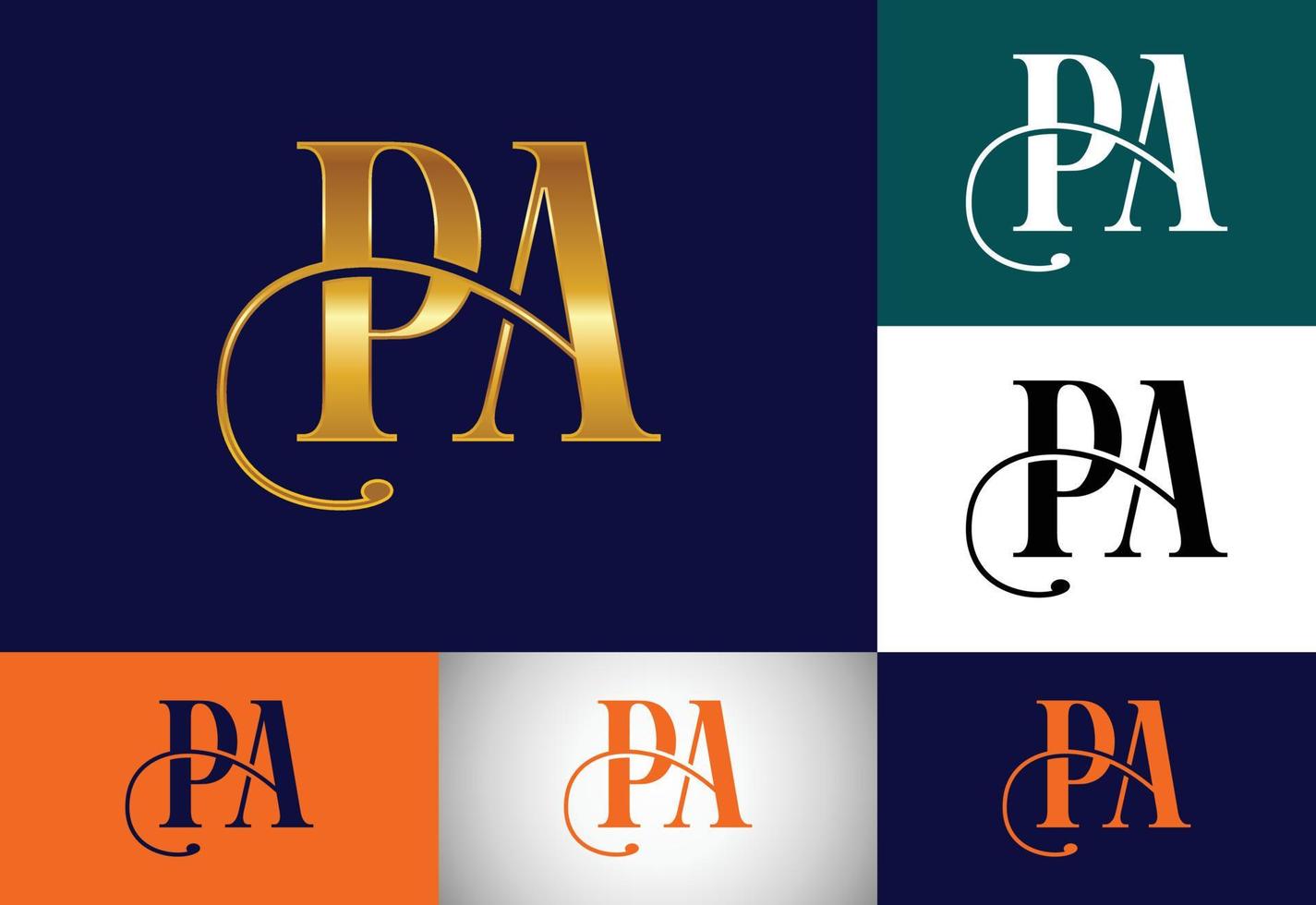 Initial Monogram Letter P A Logo Design. Graphic Alphabet Symbol For Corporate Business Identity vector