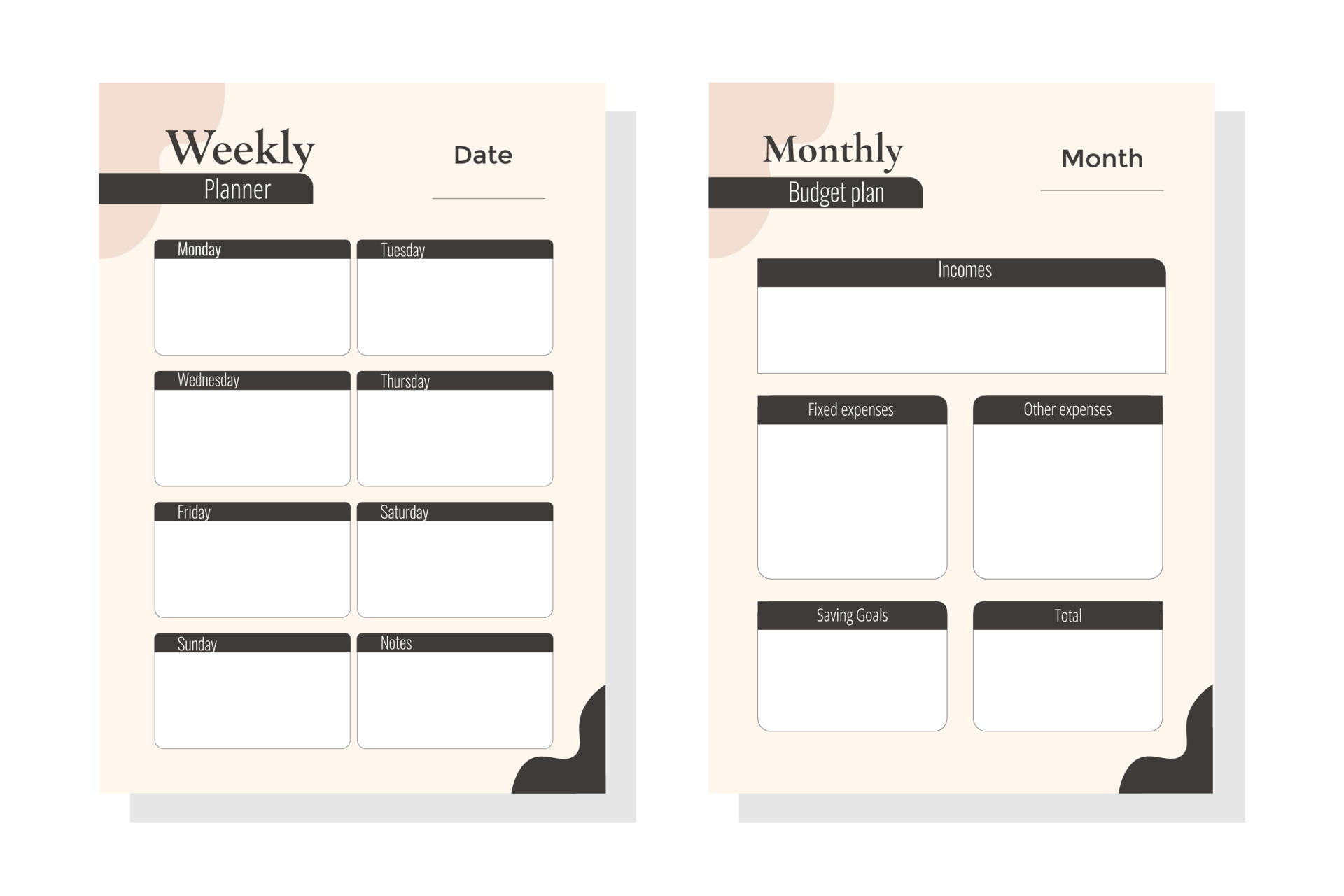 Premium Vector  Monthly budget planner design template. money planner for  schedule agenda