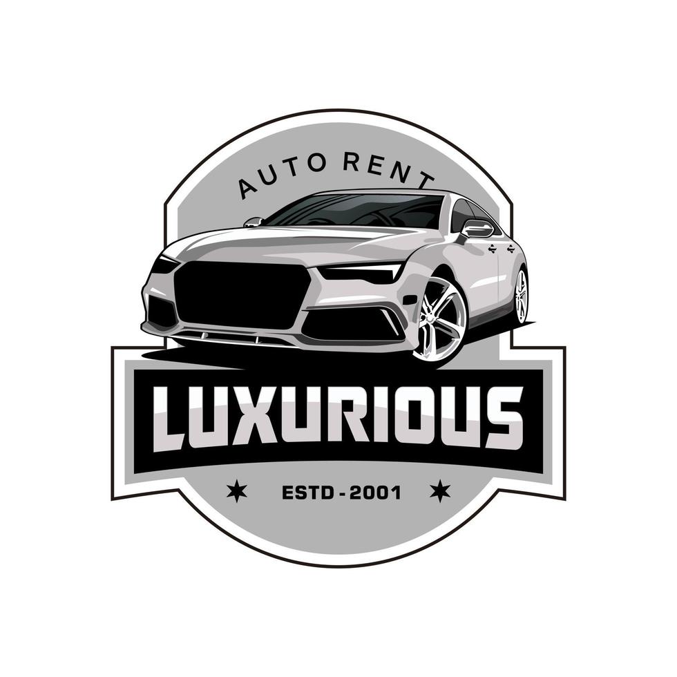 car illustration logo design concept vector