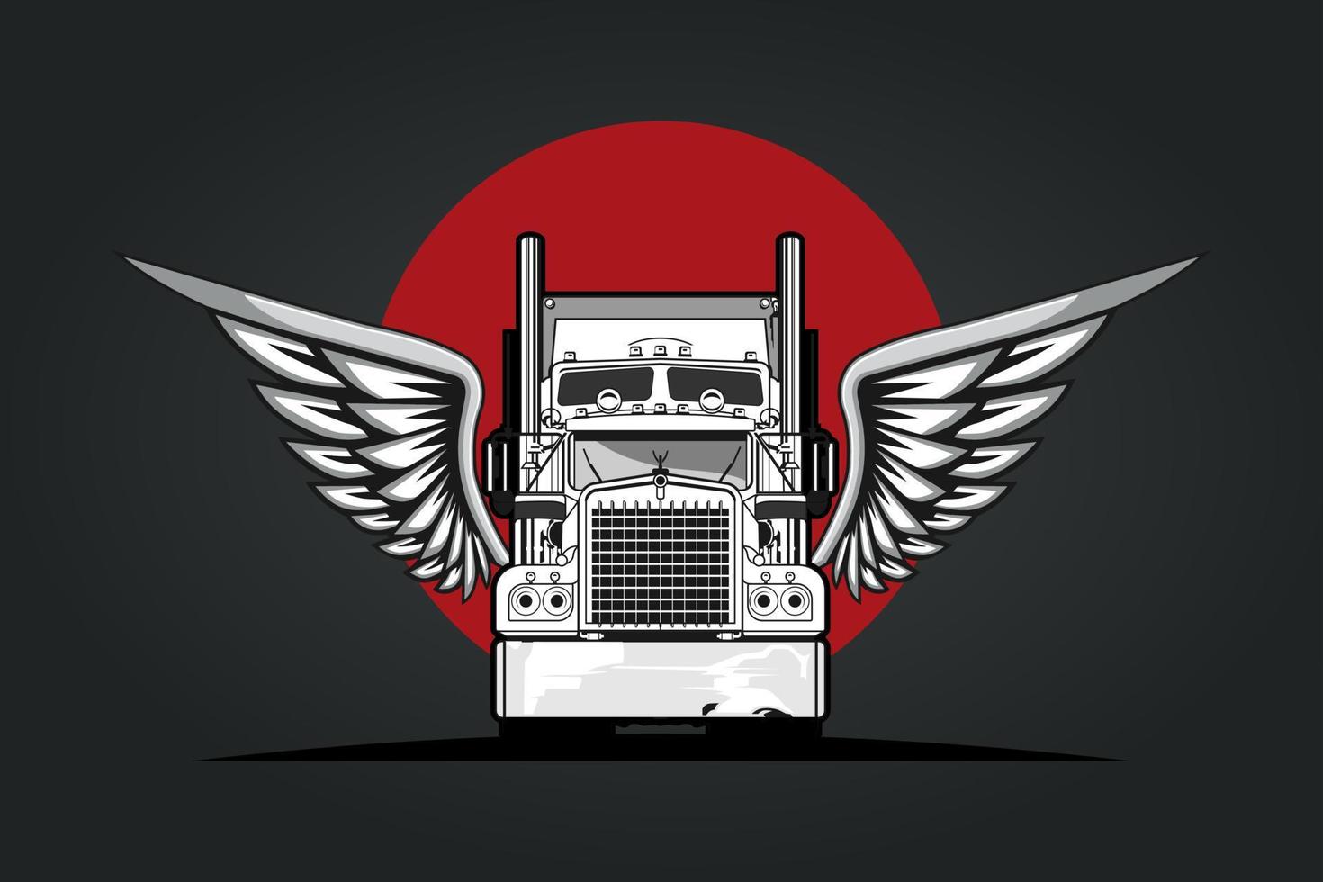 semi truck illustration design vector