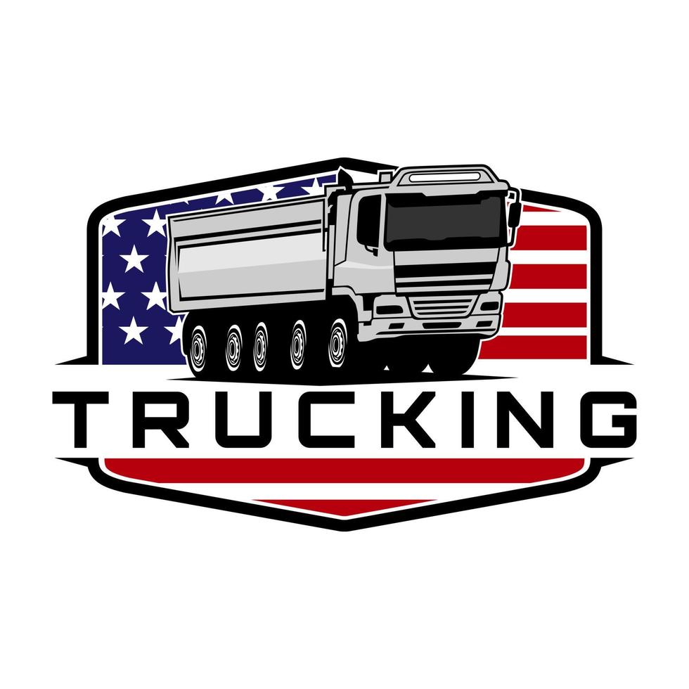 trucking illustration design icon logo vector