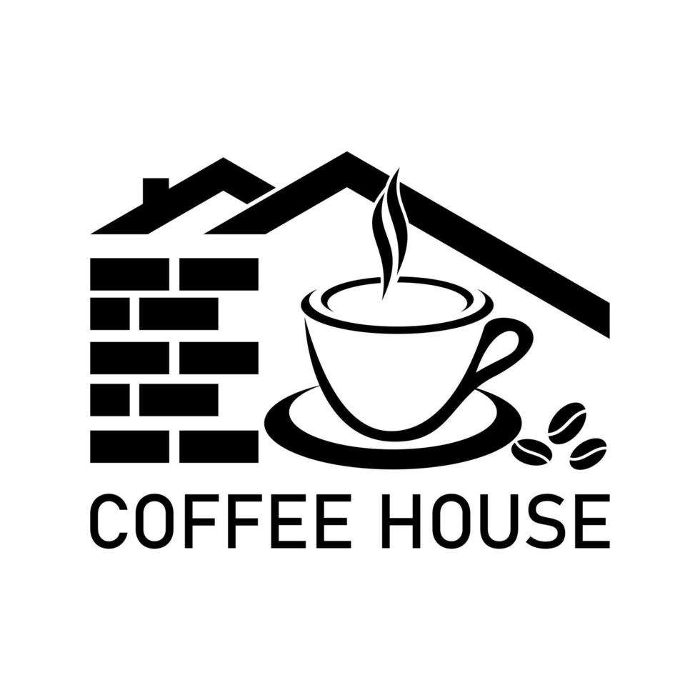 vector de icono de logotipo de diseño de casa de café