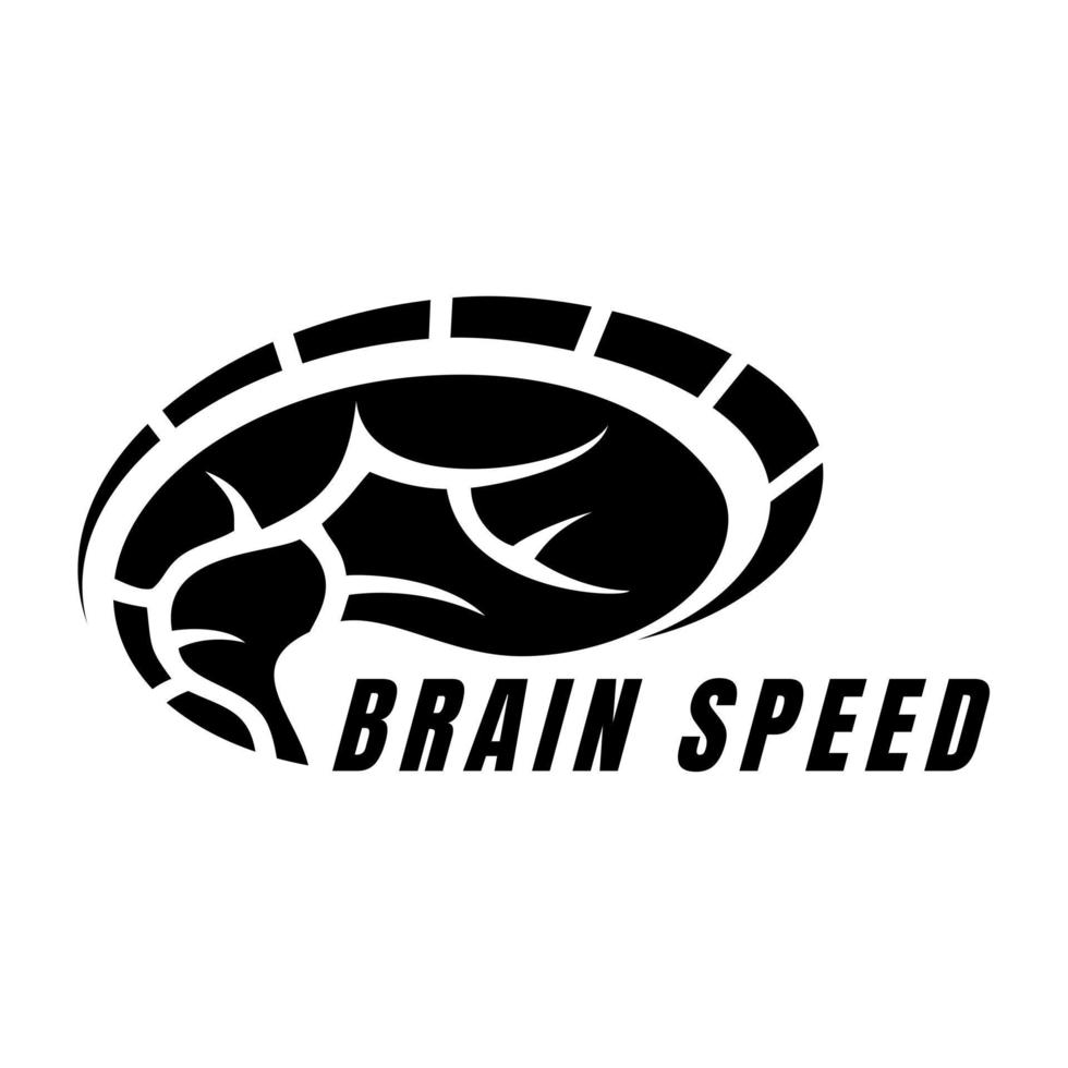 brain speed design logo icon vector