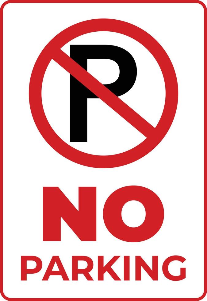 No Parking Sign Poster on White Background vector