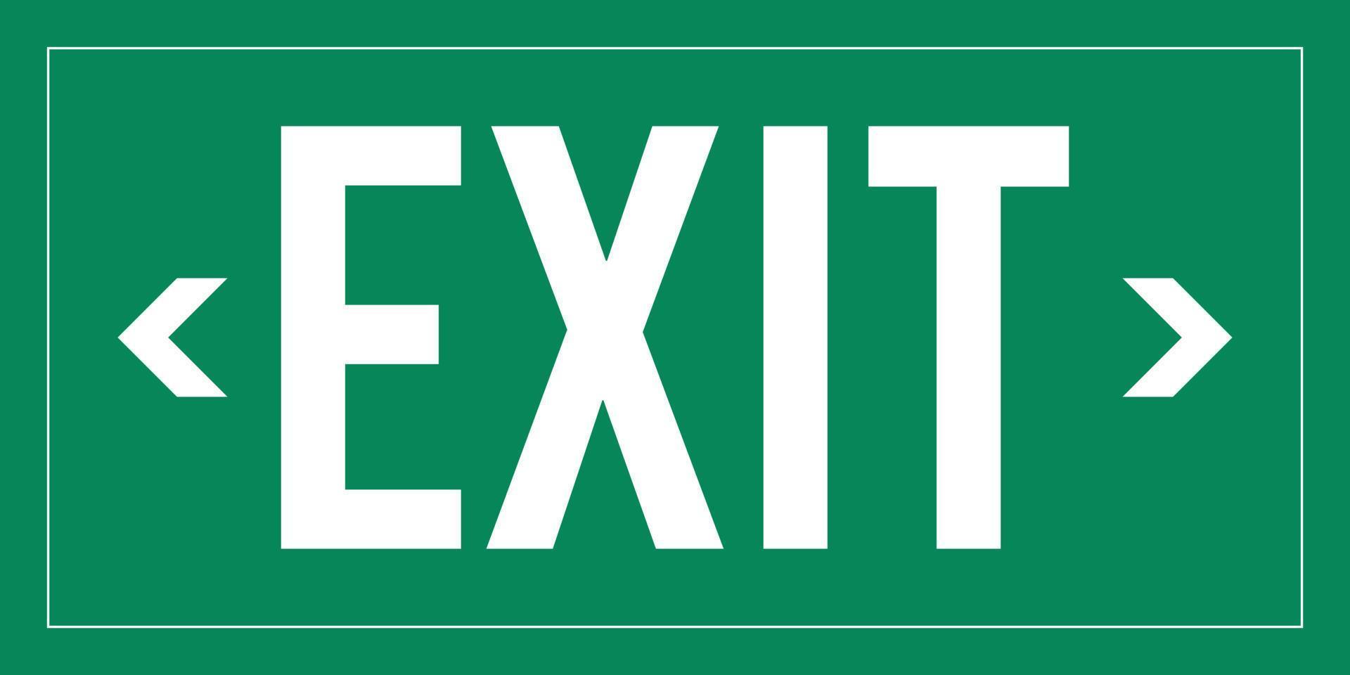 Green Exit Emergency Sign. Warning Sign Vector Illustration