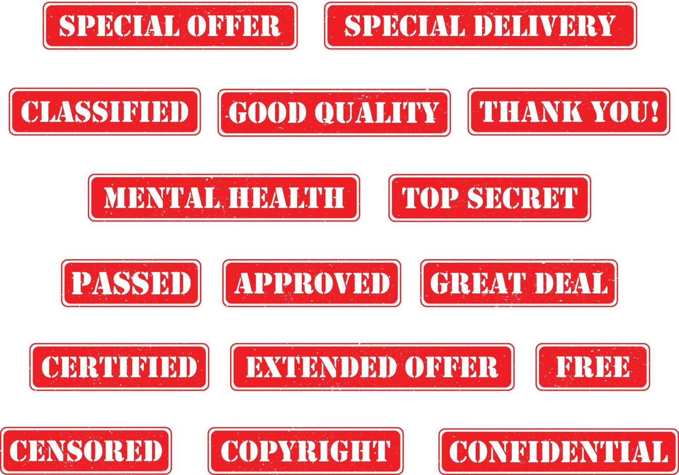 A Set of Various Stamp Sign with Grunge Effect vector