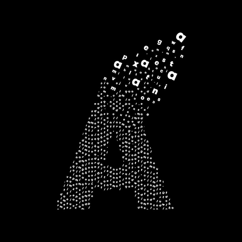 Letter A animated pixel letter. vector