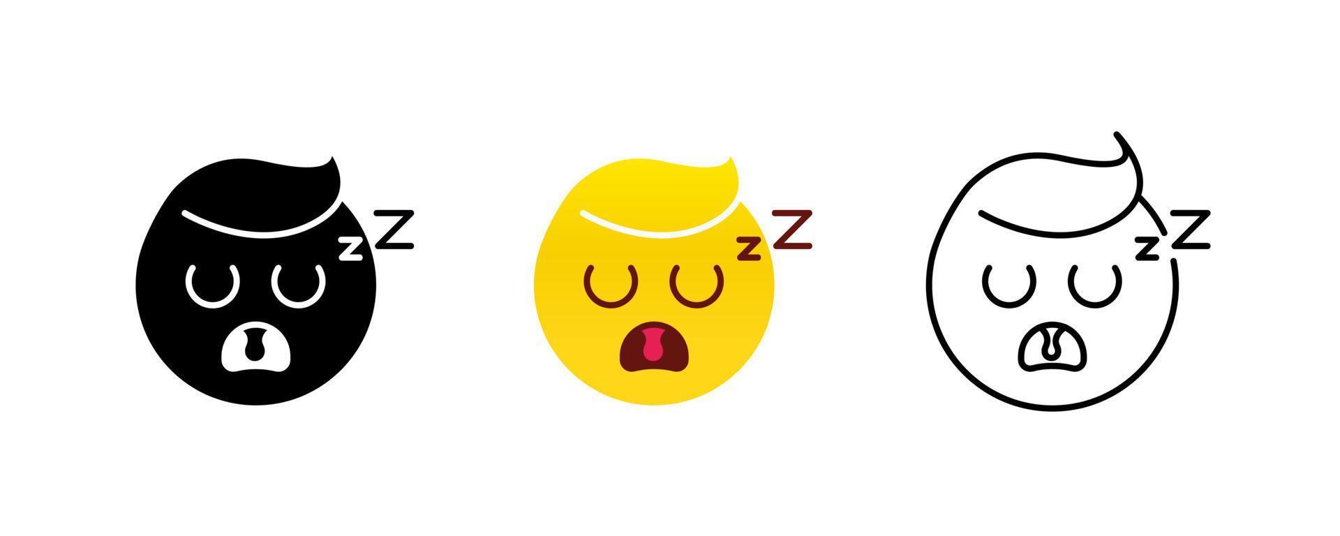 Sleepy vector icon set.