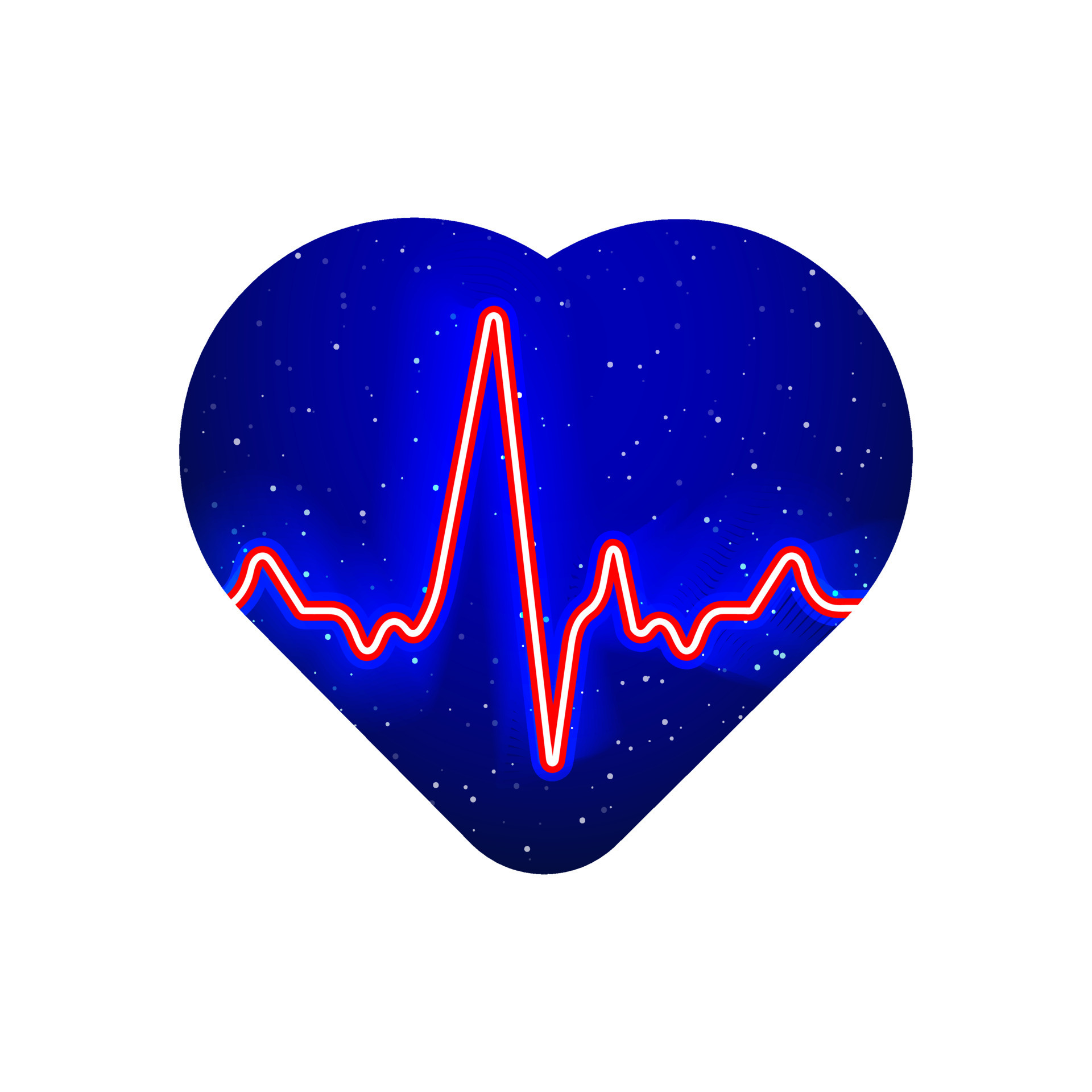 Glowing neon Smart watch showing heart beat rate icon isolated on blue  background. Fitness App concept. Vector Stock Vector