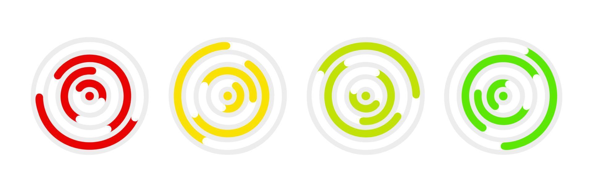 Button press area in various colors. vector