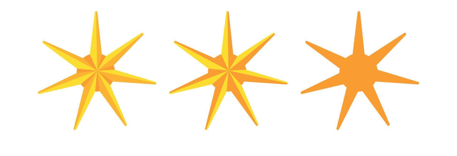 diseño moderno de estrella en color dorado. vector