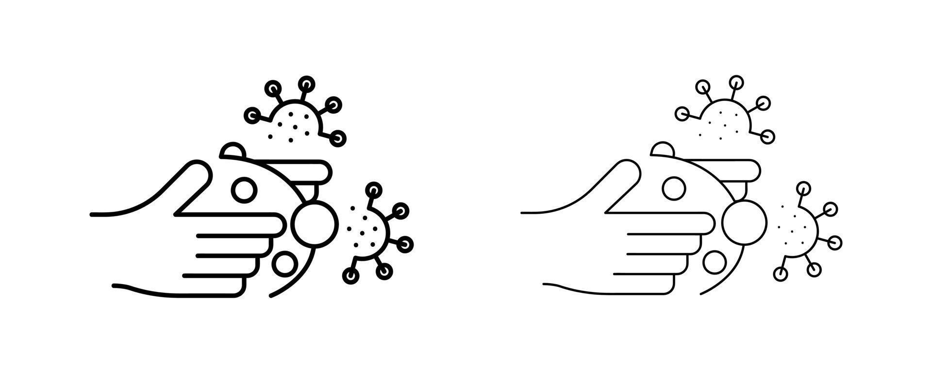Hand wash warning icon. vector