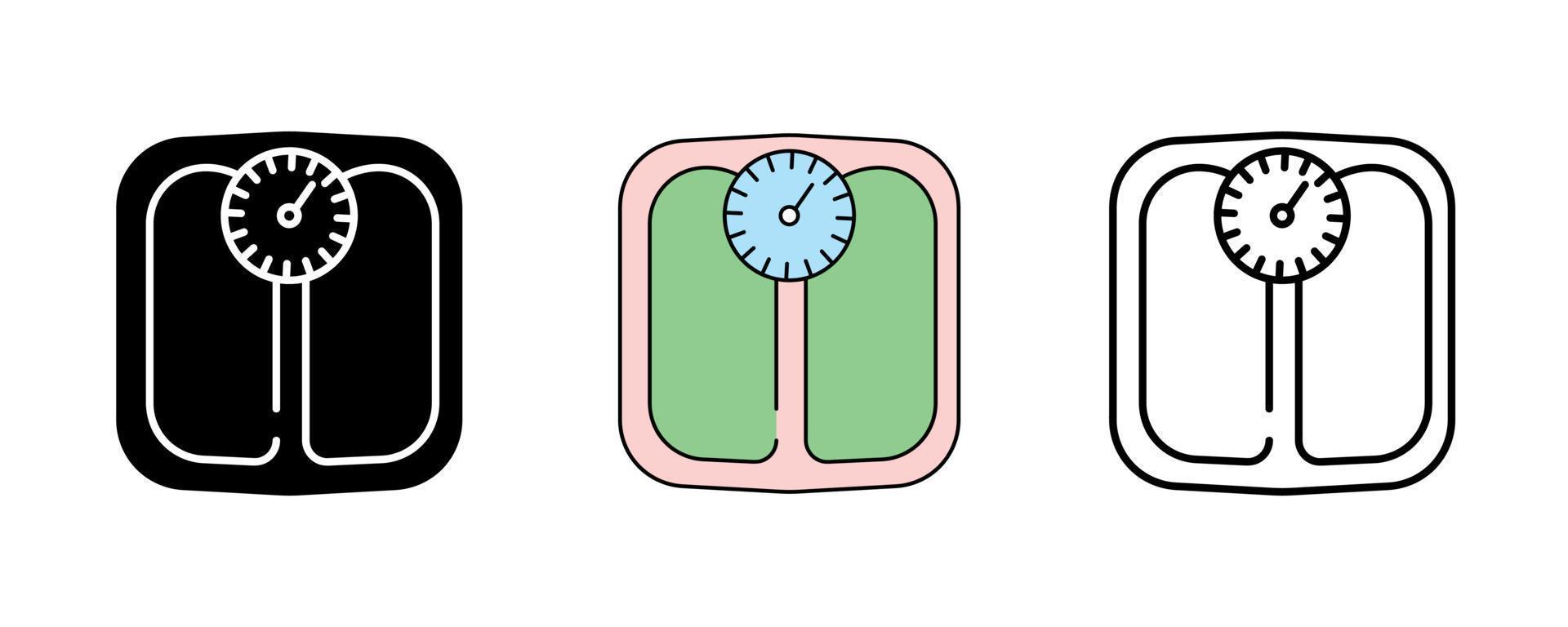The weighing icon. Bathroom objects line. vector