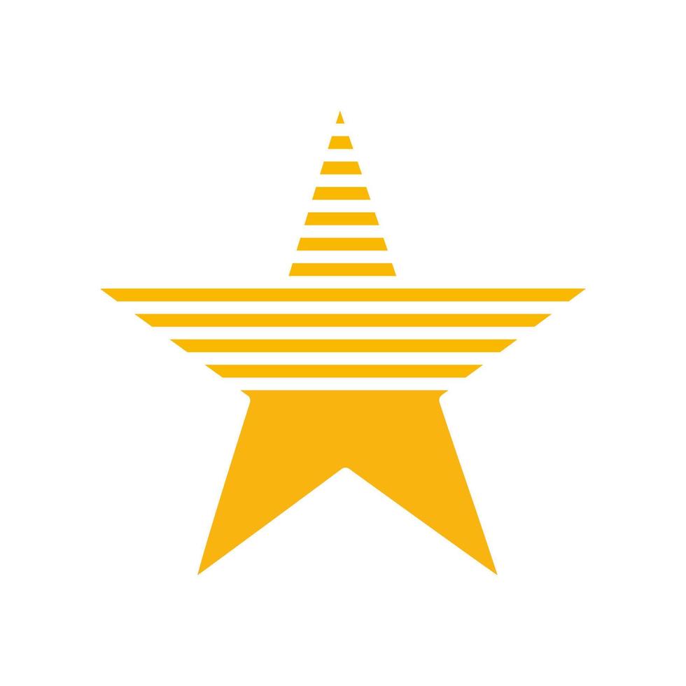 Star - horizontal line icon. Balanced star drawing. Vector illustration. Superiority. Gold stars. Award icon on white background.